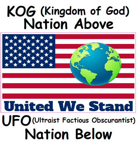 The American flag with a globe on it to demonstrate decent flag for the coming Kingdom of God nation